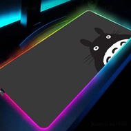 LED Light Colorful Lumious RGB mouse pad Kawaii Table mat expansion pad Totoro Desk mat gamer Keyboa