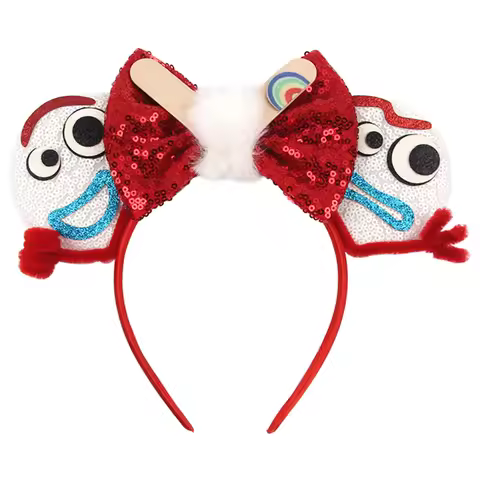 2026 Disney Festival Party Cosplay Mouse Ears Headband 3.3" Ears Glitter Hairband For Boys Girls DIY