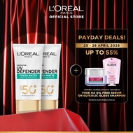 (PAKET HEMAT ISI 2) LOreal Paris UV Defender Serum Protector Sunscreen Matte & Fresh SPF 50+ / PA ++