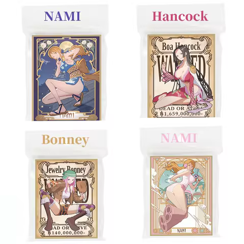 One Piece Anime Card Sleeves 60PCS/Set 67x92mm Nami Jewelry Bonney Boa Hancock Suitable for OPCG TCG