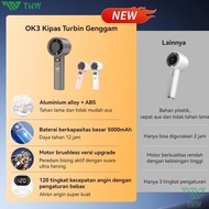 TNW OK3 Portable Mini Fan Turbo Strong Wind 120 Gear Wind Speed Fan Digital Display Adjustable PA