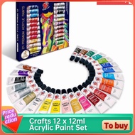 Acrylic Paint Set Crafts 24 x 12ml Colors Ideal Acrylic Colour Acrylic Marker Gouache Paint Set Acry