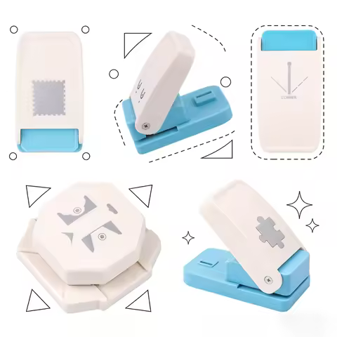 Square/Rectangluar Postage Stamp Craft Punch 3D Star Paper Cutters Necklace Keychain Display Card Pu