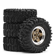 64mm 1.3" Metal Beadlock Wheel Tire Set for 1/18 1/24 RC Crawler Car TRX4M SCX24 AX24 FCX24 FCX24M  