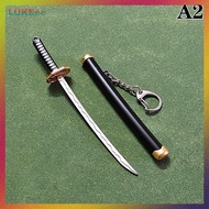 LUKEee 15CM Eight Color Mini Roronoa Zoro Sword Keychain For Men Buckle Toolholder Scabbard Katana S