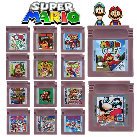 Mario Series GBC 16 Bit Game Video Game Cartridge Console Card Wario Land Donkey Kong Wario Land 2 Y