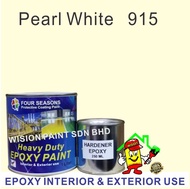 pearl white 915 1L ( 1 Liter ) Four Seasons / New Epoxy Floor Paint / Heavy Duty Coating - new mici epoxy Finishes