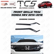TCS HONDA HRV 2014-2018 SHINNING CARBON FIBER CAR FRONT GRILLE TRIM GARNISH ACCESSORIES