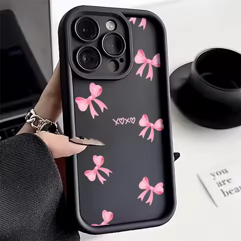Cute Pink Bowknot Bow Phone Case For MOTO G10 G20 G30 G14 G22 G34 G53 G24 G54 G84 E32 E13 E22 E30 Co