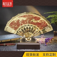 Featured Chinese Wholesale Chinese Style Gifts In Stock Qingming Riverside Scene Gifts Golden Fan 6G