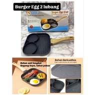 2-Hole BURGER EGG with Heat-Resistant Wooden Handle