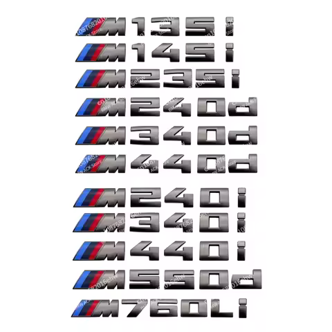 5.5cm for M logo new gray ABS sticker trunk badge for BMW M330i M340i M430i M440i M530i M540i M550i