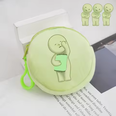 SMISKI Round Wallet Small Bags Kid Plushed Coin Zipper Mini Purse Children Anime Printed Cartoon Sto