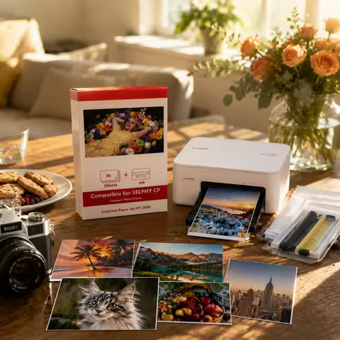 Vivid Color Canon SELPHY CP Photo Printer with Ink, Ideal for Travel, Birthday, Wedding Parties, DIY