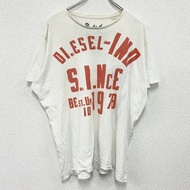 古著DIESEL短袖印花T卹，單線縫製，白色，XL碼
