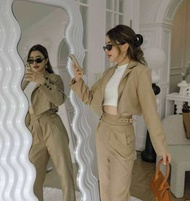 BACBOM II STRIPE BEIGE/BROWN PANTS