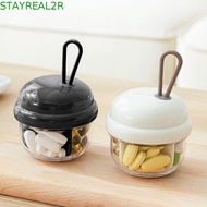 STAYREAL2R Mini Pill Storage Box, Plastic Transparent 4 Grids Pill Cases, Durable Leak-proof Sealed 