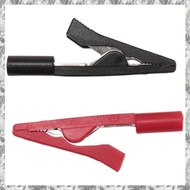 [D E O K] 2X Insulated Alligator Clip Connector Clamp Testing Probe Red+Black