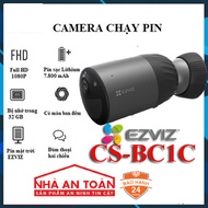 Camera IP Wifi 2MP ngoài trời dùng pin EZVIZ CS-BC1C kèm pin mặt trời  Ezviz CS-CMT-Solar hàng chính