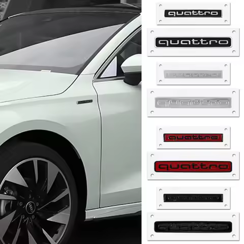 1/2pcs Car QUATTRO Emblem Fender Bumper Decal Trunk Sticker for Audi Q5 Q3 Q2 Q7 A3 B5 B6 B7 B8 B9 8