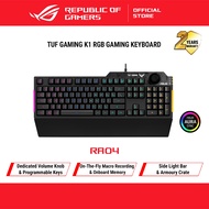 Asus TUF Gaming K1 RGB Keyboard With Dedicated Volume Knob Spill-Resistance Side Light Bar And Armou