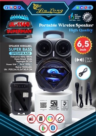 SPEAKER WIRELESS BLUETOOTH JINLONG JL-1160 SUPERMAN USB SPEAKER KANAL TENGAH