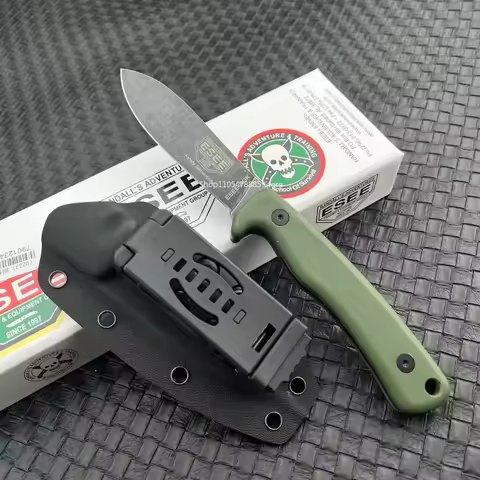 ESEE-AGK Ashley Game Knife 1095 High Carbon Steel Stonewashed Adventure Outdoor Jungle Exploration F