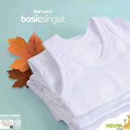 PUTIH Velvet junior singlet white undershirt 1pc NB XS SML LB 2 3 4 5 6 7 Sold.