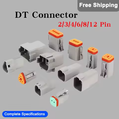 1/5/10 Sets Deutsch DT Waterproof Connector Kit 2P/3P/4P/6P/8P/12P, 22-16AWG DT06-2S DT04-2P DT04-3P
