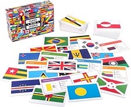 Little Wigwam Flags of The World Flash Cards - Set of 216 Flags + Country Information