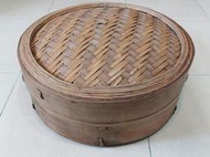 早期竹製大蒸籠(2)~竹+實木~1層+1蓋合售~懷舊.擺飾.道具