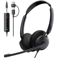 Acer | Acer USB Headset with Mic for PC Computer Headset Noise Canceling Mic for Laptop Call Center