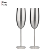 ◐ABSOLUTE◐ Luxury Matte Champagne Glass Goblet 304 Stainless Steel Champagne Glass Cup Red Wine Cock