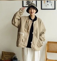 小我私服 全新麵包牛角扣無領外套 夾克