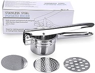 430 Stainless Steel Potato Masher Pumpkin Fruit Juicer With 3 Replacement Mesh Discs Home Kitchen Ga