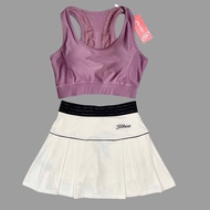VTL02 2-Layer Sports Skirt Set with Mesh Bra and Ribs for Super Cute Pickleball