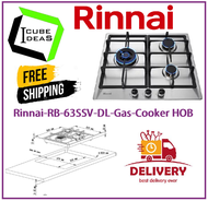 Rinnai RB-63SSV-DL 3 Burner Built-In Stainless Steel Top Plate Kitchen Hob / FREE EXPRESS DELIVERY