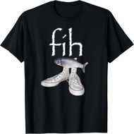 Fih Ss Fish Funny Misspelled Fish Meme Fih Calling Humor T-Shirt - Black S
