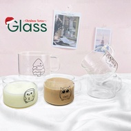 450ml Christmas Gift Glass Borosilicate Glass Cup Cereal Cereal Cup Nordic Lettering Motif Beautiful