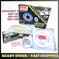 HONDA RS150 RS150R RSX150 RK MOTORCYCLE STEEL CHAIN AND SPROCKET SET 428×120L / 15T / 42T RK ORING SPOCKET