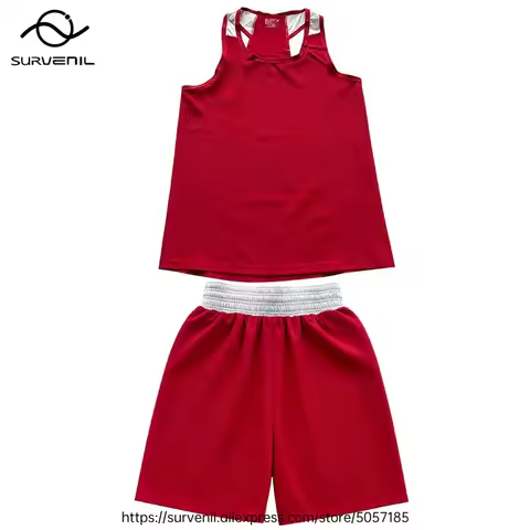 Boxing Shorts and Singlet Set Men Women Kids Sanda Wushu Uniform Muay Thai Shorts BJJ MMA Kickboxing