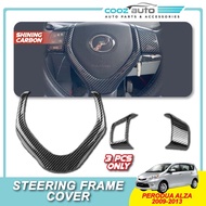 Perodua Alza 2009 - 2013 Steering Wheel Frame Cover Black Forged Carbon Aksesori Stereng Kereta Acce