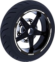 DualColorStampe Motorcycle Rim Strip Set for 2 Wheels from 15 to 19 Inch | Motorcycle Wheel Sticker 