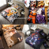 Naruto anime themed bedsheet set cadar single queen king with quilt cover