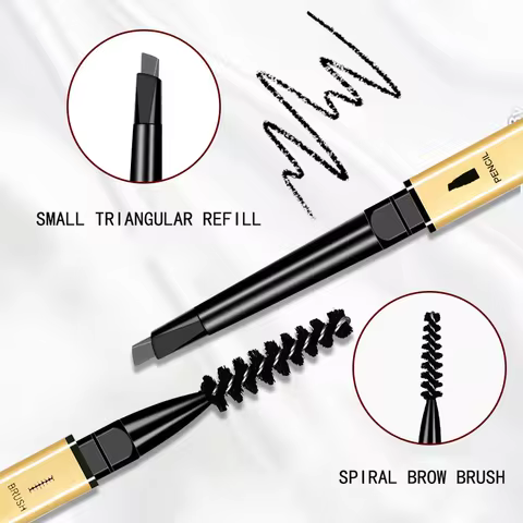 6-color small gold eyeliner pen - double-ended long-lasting eyeliner, waterproof and non-marring eye