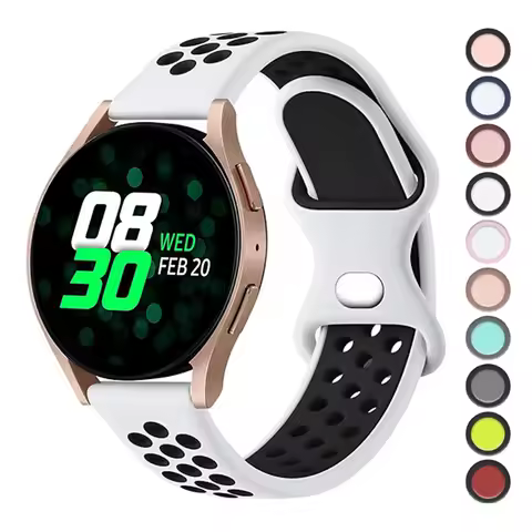 Silicone 20mm Watch Strap for Samsung Galaxy Watch 6 5 4 Band 40mm 44mm/Galaxy Watch 6 Classic 43mm