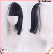 Cos Wig 101 Dalmatians Cruella de Vil Cruella Black White Witch Color Matching Small Short Curly Hai