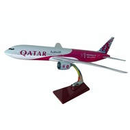 *𝙁𝙍𝙀𝙀 𝙆𝙀𝙔𝘾𝙃𝘼𝙄𝙉*47cm Qatar Airways FIFA World Cup 2022 B777-300ER Aircraft Model Diecast Cargo Cargo 