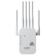 【Free Network Cable】WiFi Extender Signal Booster Upgraded 6 Antennas WiFi Repeater Wireless Network 