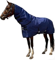 1200D Winter Horse Blanket, Water Resistant Turnout Blanket, 220-Gram Polyester Fill, Medium Weight,